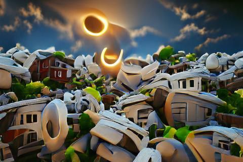 Solar Eclipse Over the Neo-City