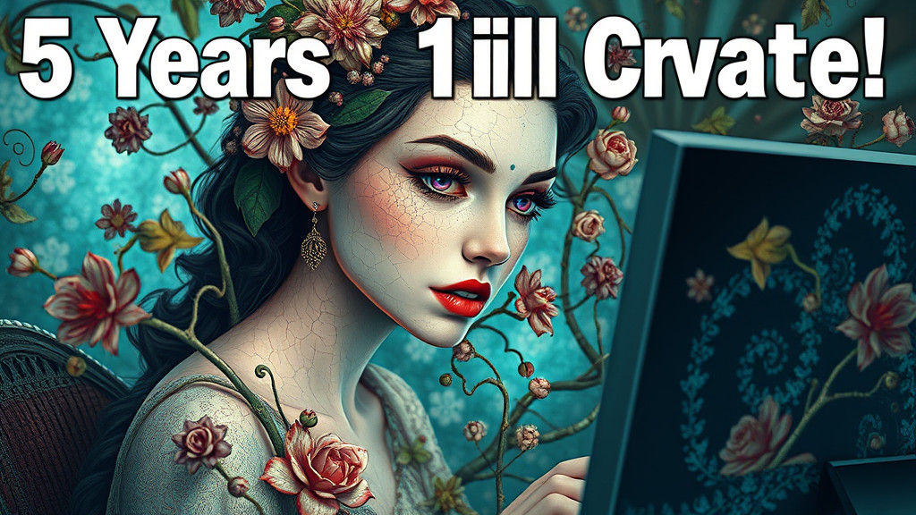 Porcelain Woman's Imagination in Klimt-Inspired Art