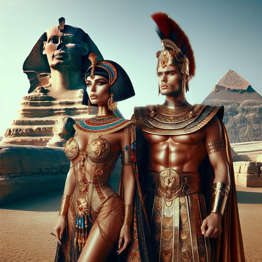 Cleopatra and Julius Caesar