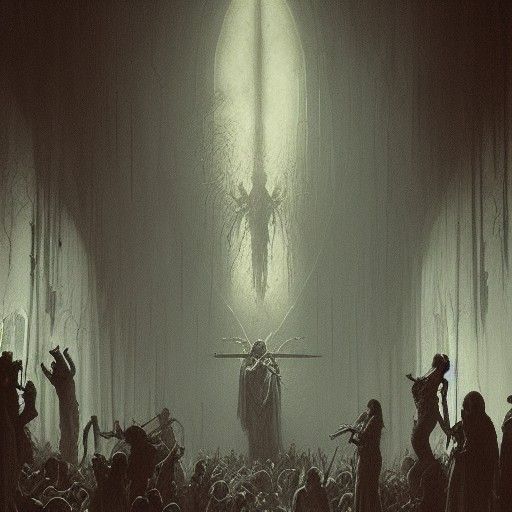 Horror Scene in Gustave Doré Style