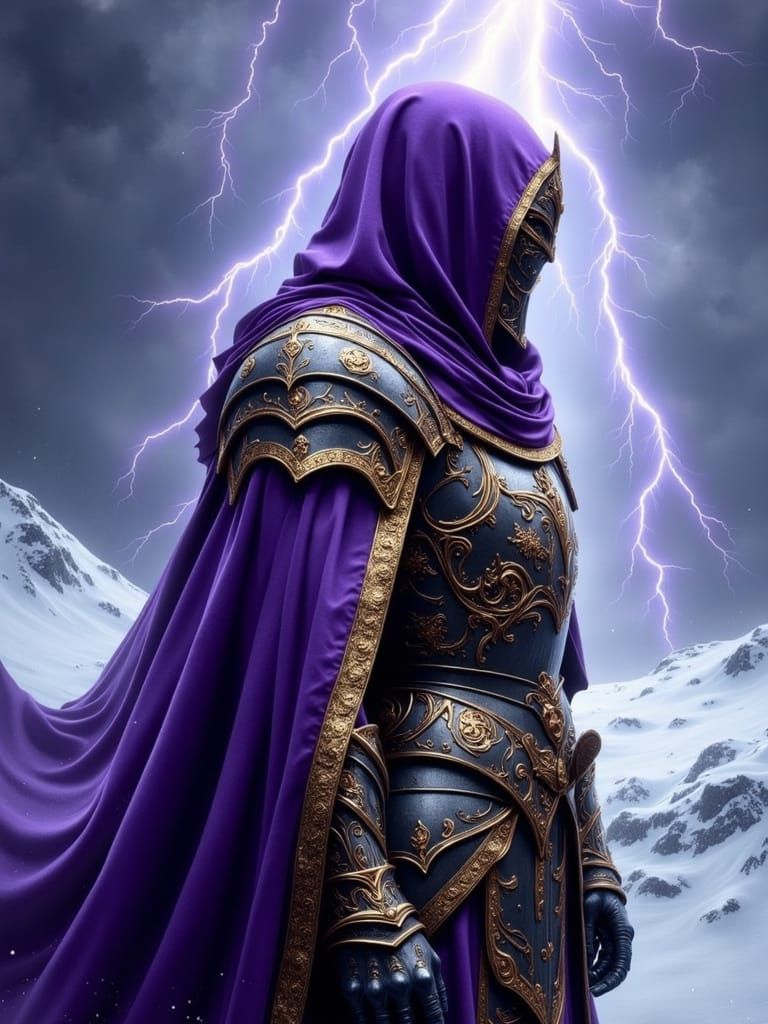 Knight Profile in Stormy Digital Matte Painting