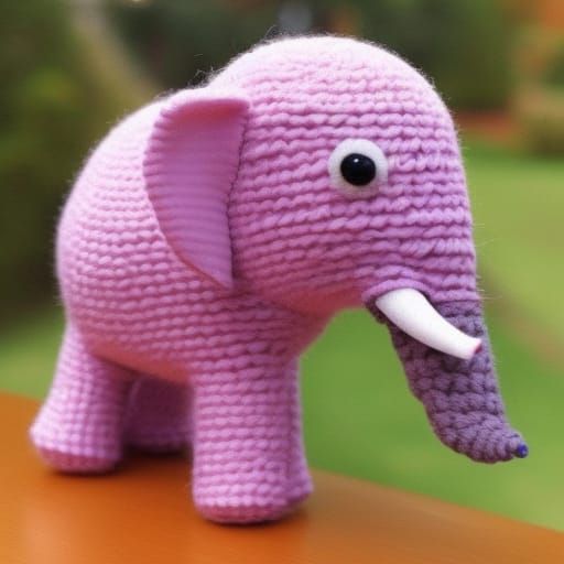Yarn Baby Elephant: Adorable Digital Art