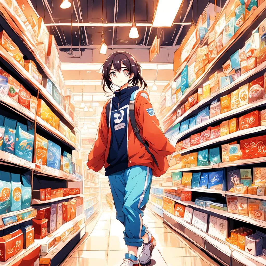 Anime Style Selfie of Cartoon Girl and Boy