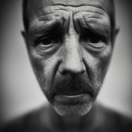 Close-Up Portrait of a Man in Ambient Light