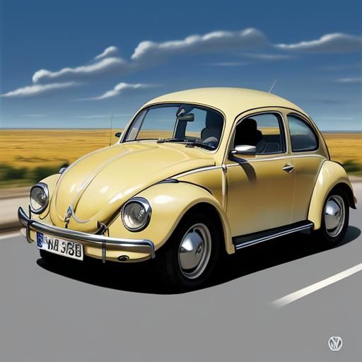 Surreal Melting Volkswagen Beetle in Dali Style
