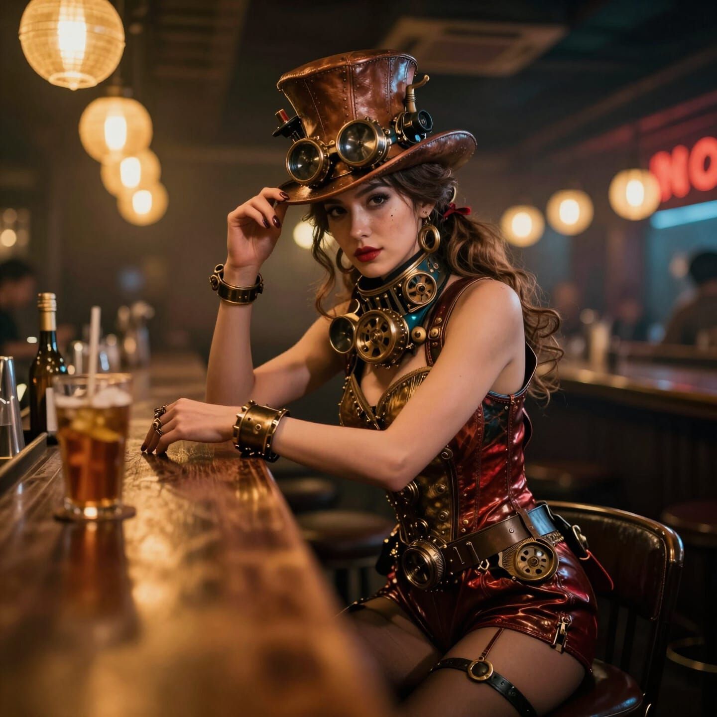 Steampunk Bar Scene with Dynamic Point of View