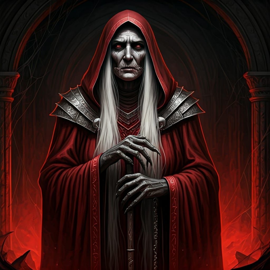 Forgotten Drow Goddess Portrait in Dark Fantasy Style