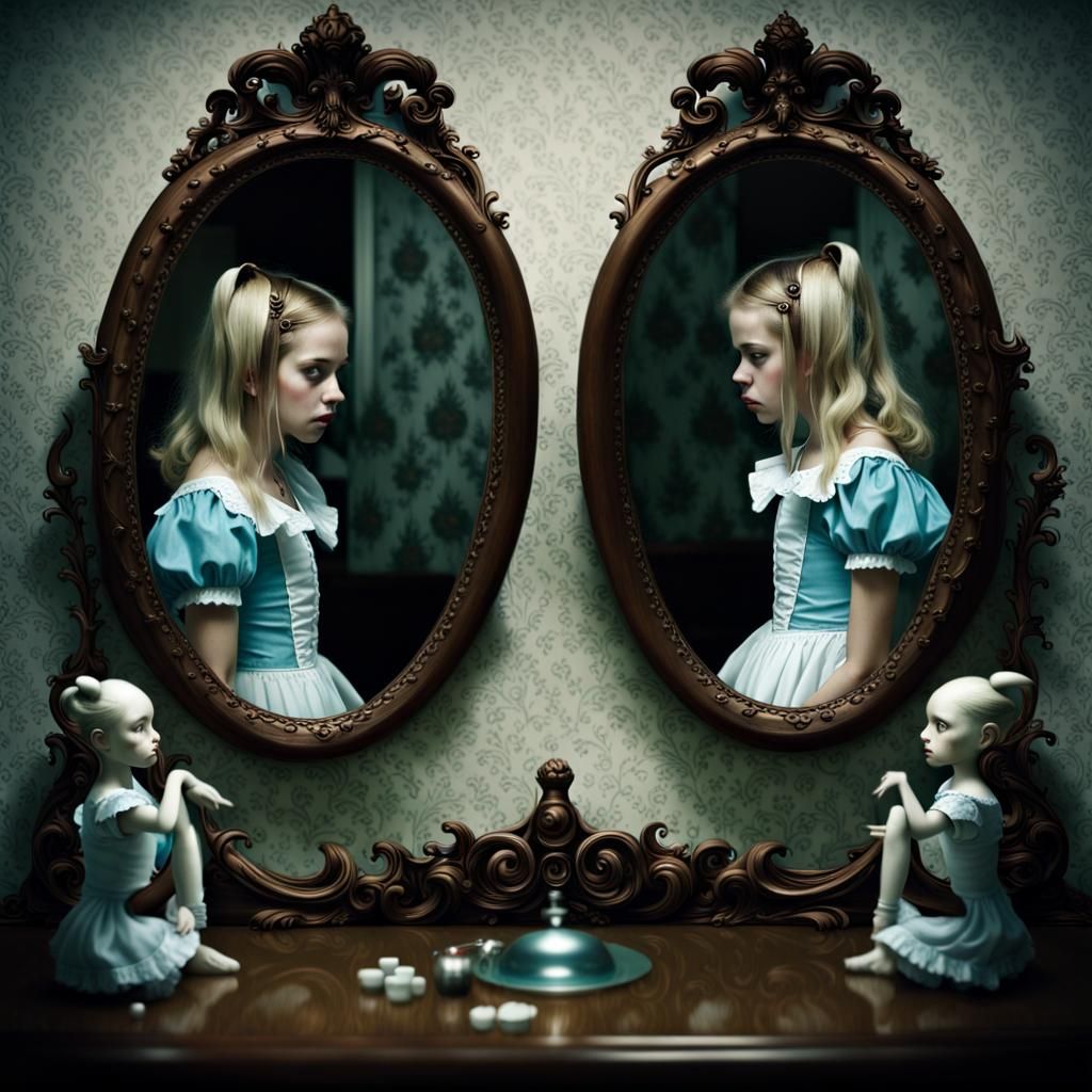 Contemplative Alice in Wonderland Reflection