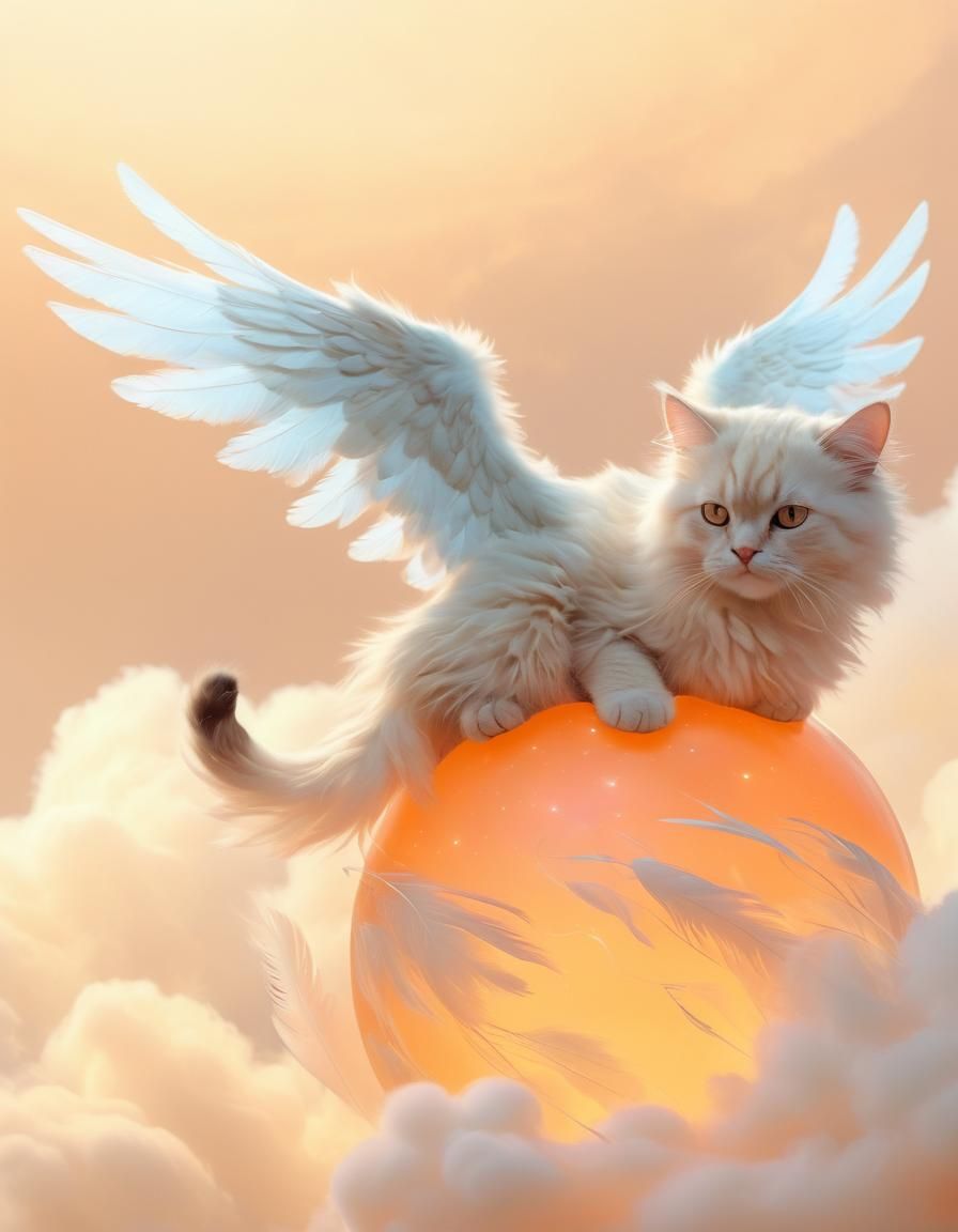 Dreamy Ethereal Cat Portrait in Soft Focus