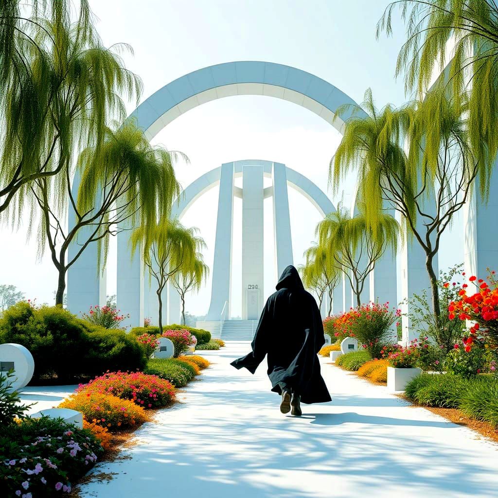 Ethereal Fantasy Arches in a Sci-Fi Utopia