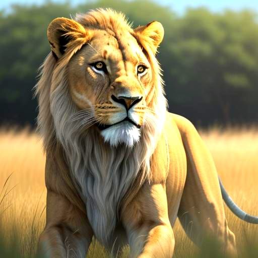 Albino Transvaal Lion with Blue Eyes Portrait