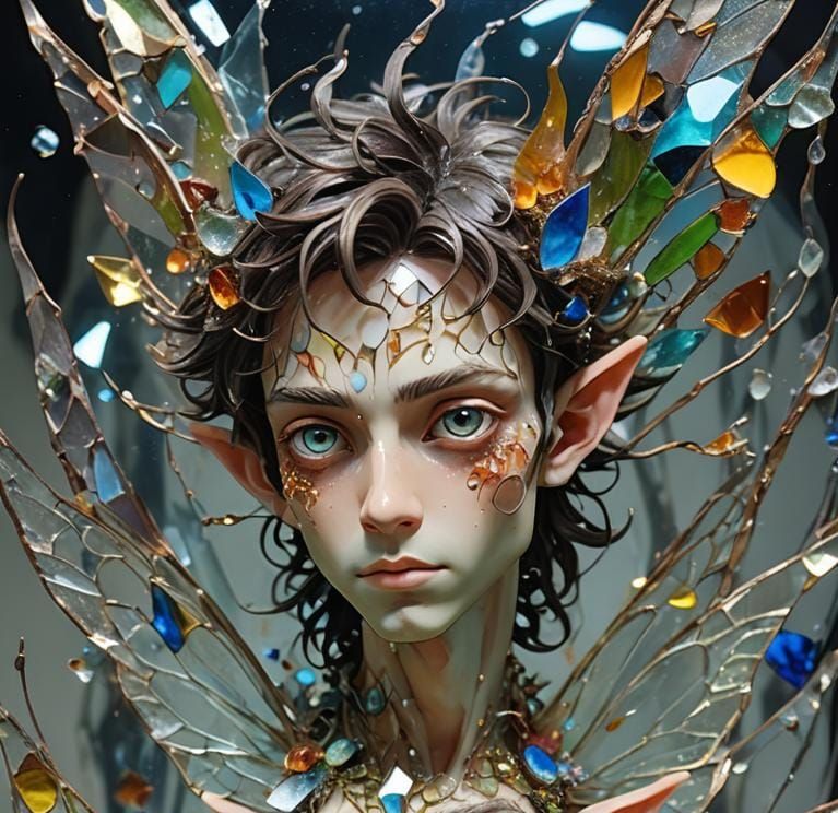 Bioluminescent Fairy Sculpture in Glass