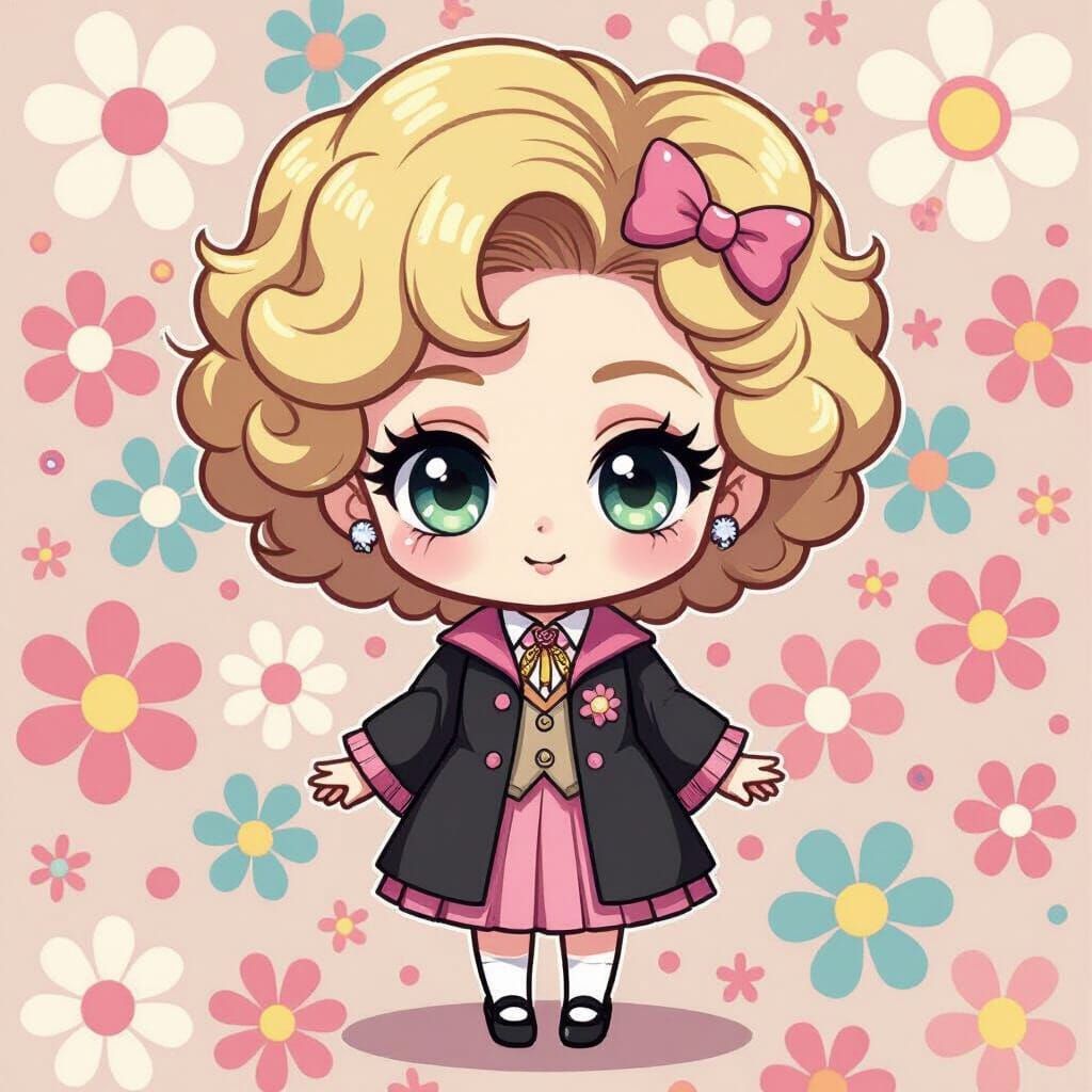 Professor Umbridge in Pastel Chibi Pop Art Style