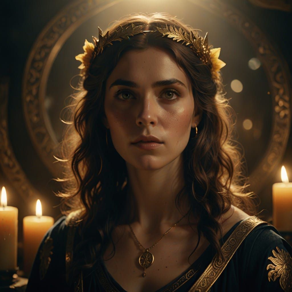 Hyperrealistic Portrait of Ancient Goddess Circe