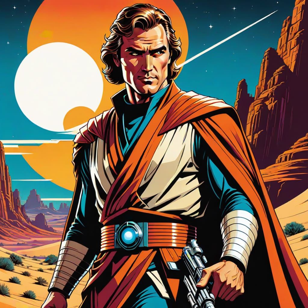 Jedi Knight in Retro Comic Book Serigraph