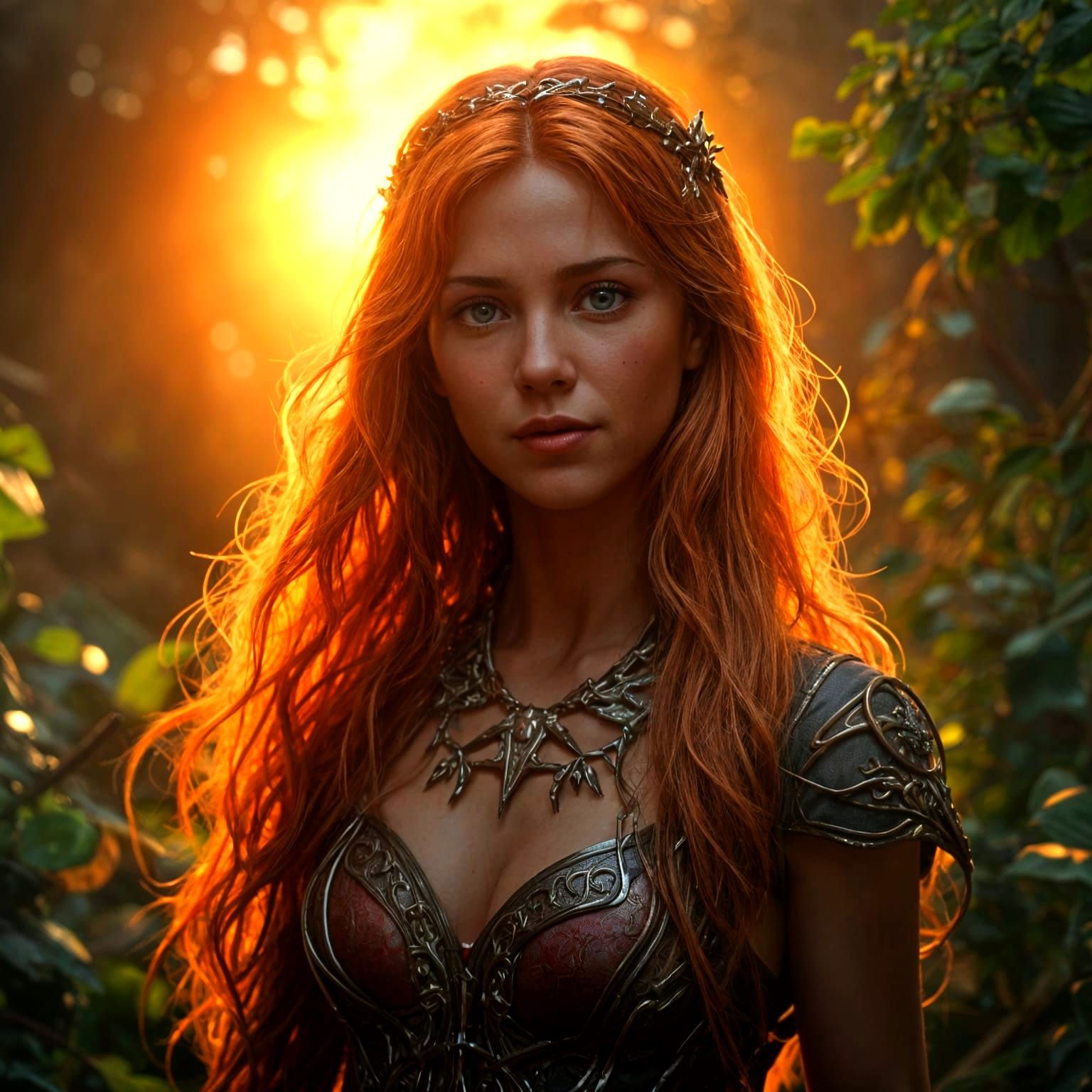 Surreal Fantasy Woman in a Dark, Moody Landscape