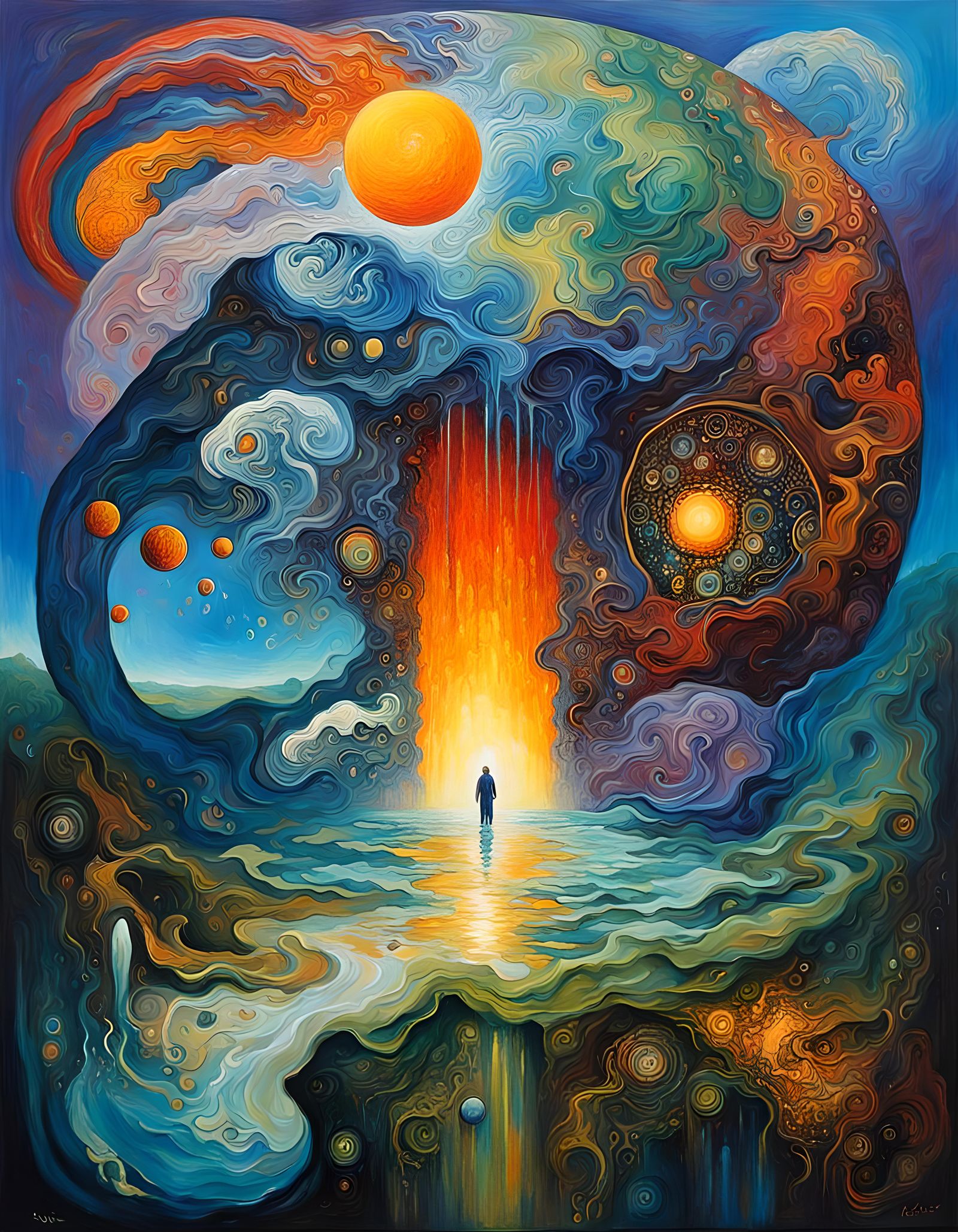 Abstract Reincarnation Painting in Oil