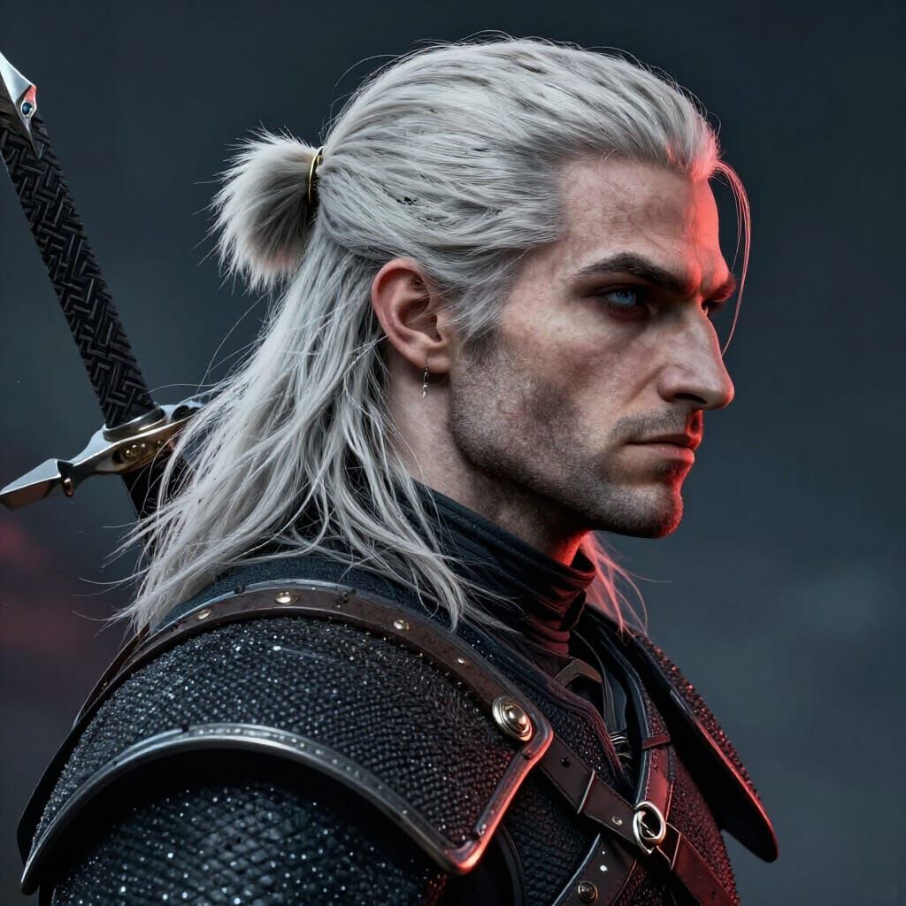 Geralt Witcher Portrait: Dynamic Lighting Concept Art