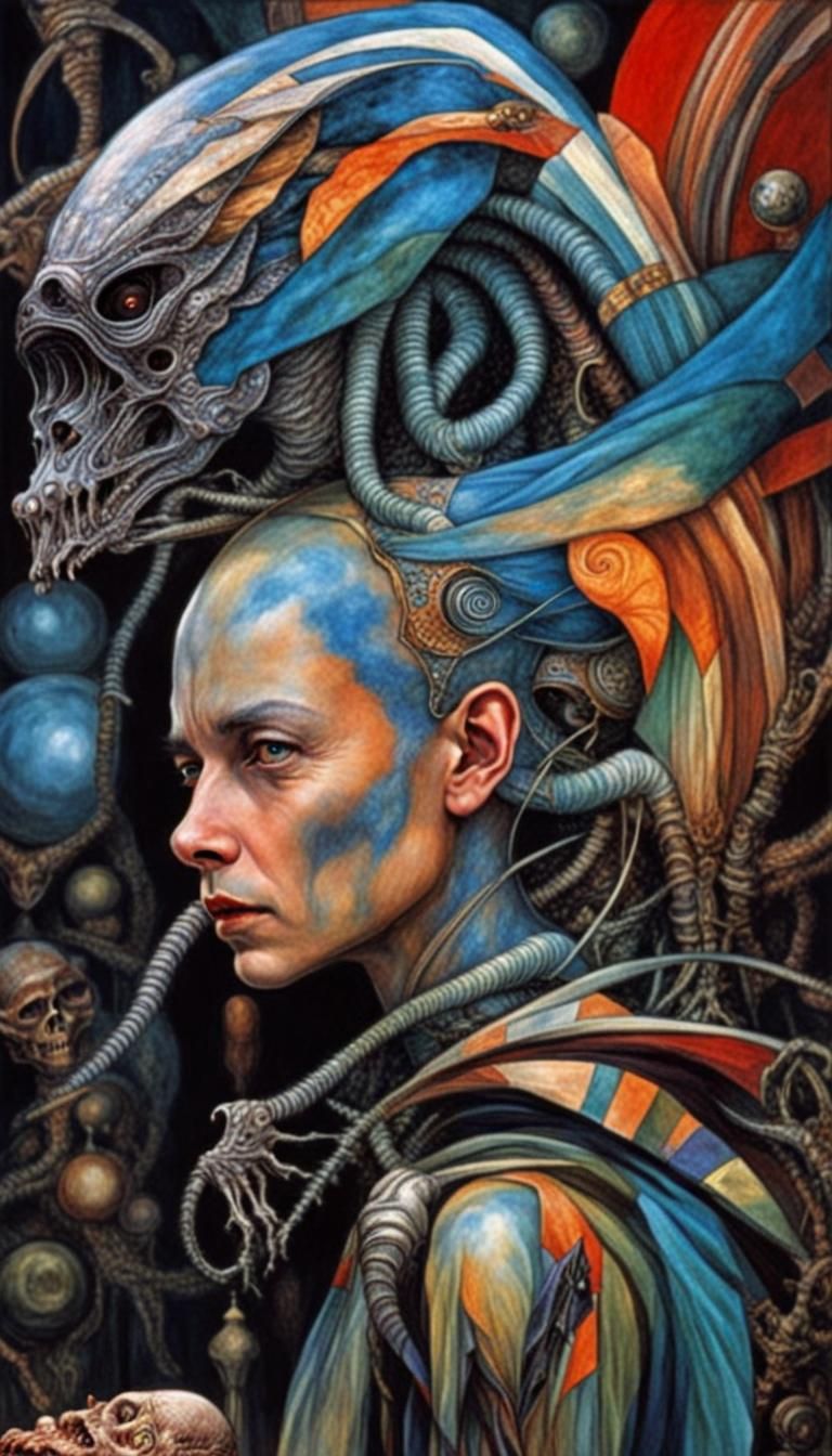 Surreal Alien Scene in Deep Color Style