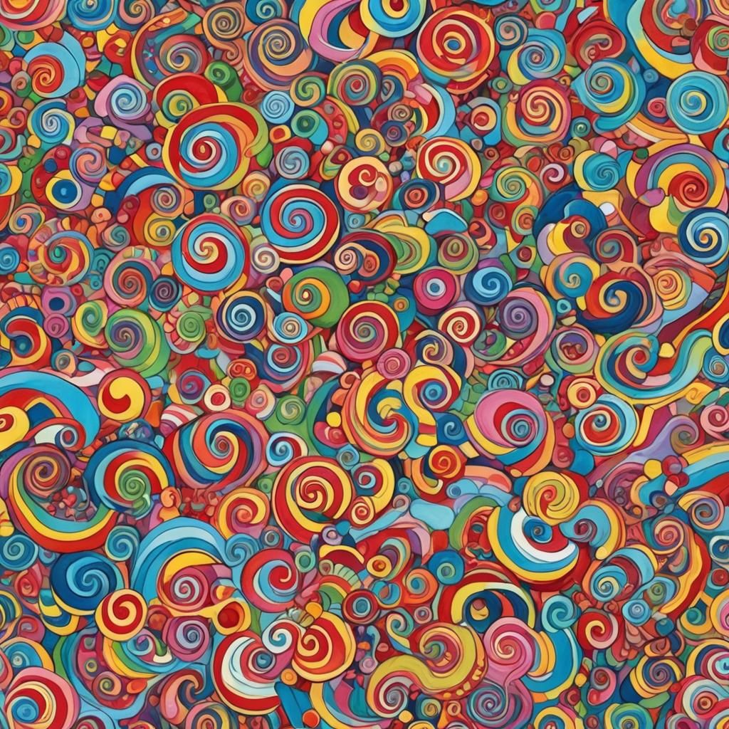 Vibrant Candyland Wonderland in Gouache Style