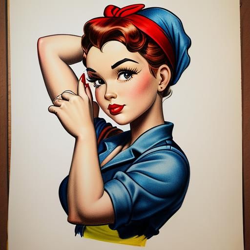 Rosie the Riveter Pin-Up Art