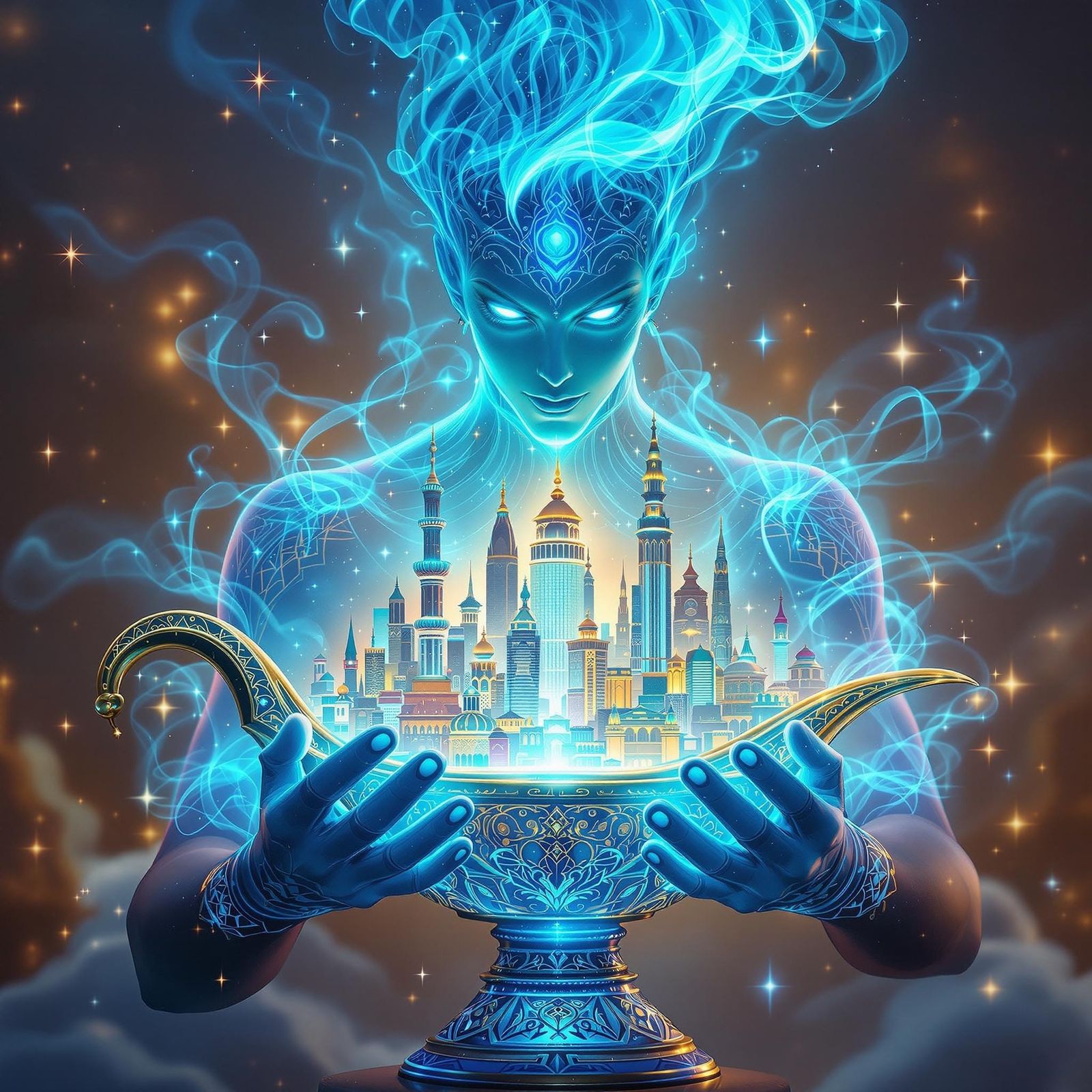 Cerulean Genie Unveils Futuristic Cityscape