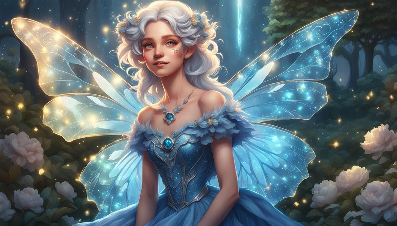 Sparkling Fairy Portrait in a Garden