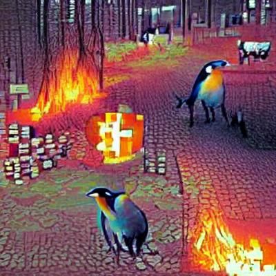 Ominous Bitcoin Symbol in Dark Digital Art