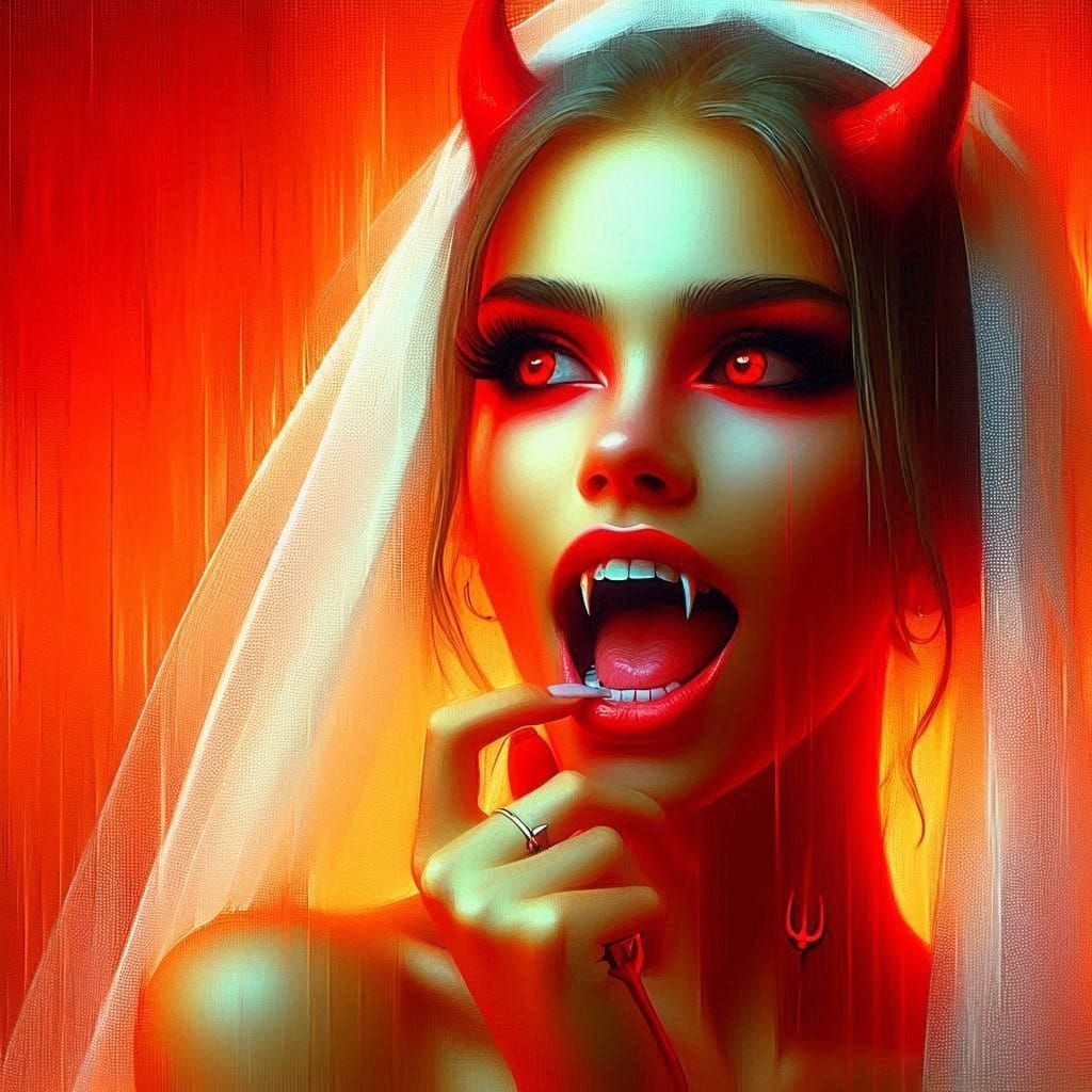 Impressionistic Portrait of a Devil's Bride