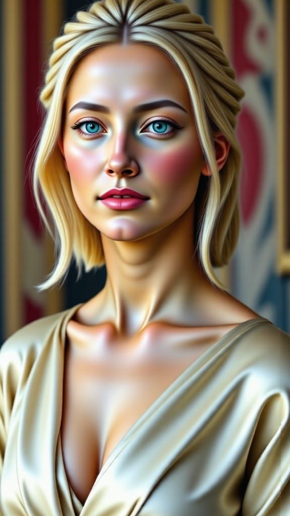 Elegant Woman in Hyperrealistic Splash Art Style