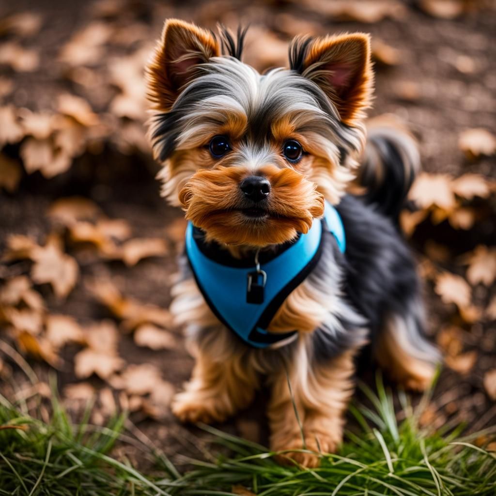 Adorable Yorkie-Pom Puppy Wagging Tail