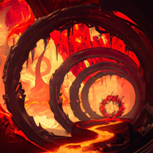 Dante's Journey Through Hell: Dark Fantasy Art