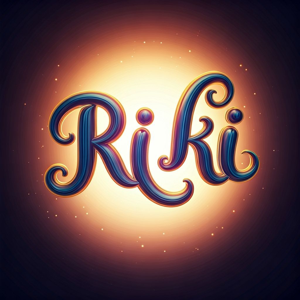 The letter RIKI in English in רa beautiful, curly script. A ...