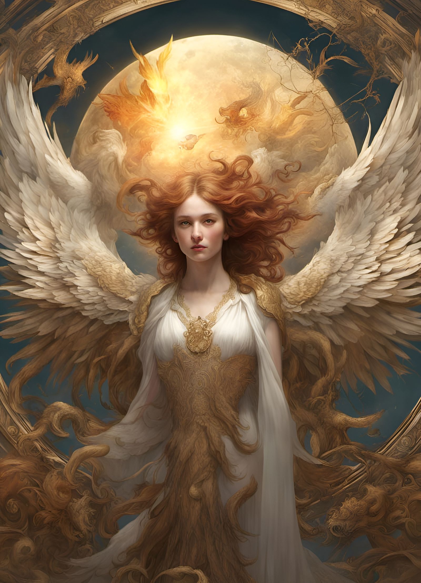 Fierce Phoenix Personifying the Sun in Ultra Detail