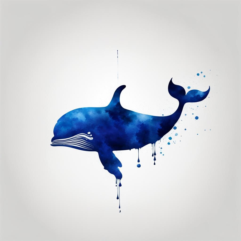 Blue Whale: Rorschach Inkblot Art