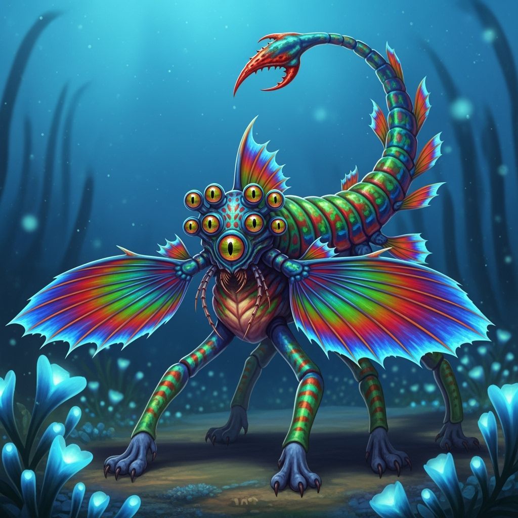 Exotic Alien Creature with Iridescent Colors
