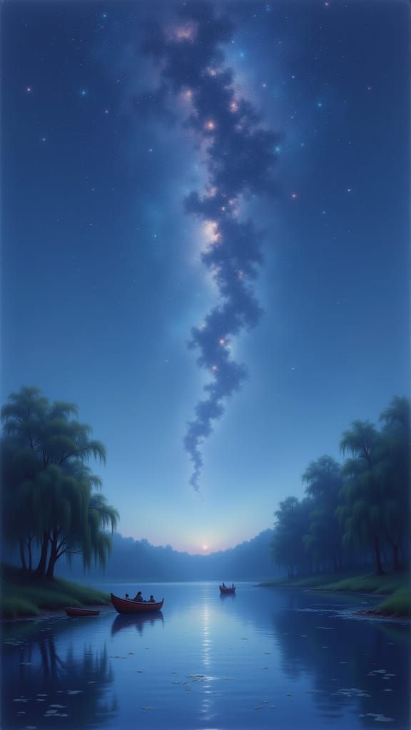 Midnight  on the lake