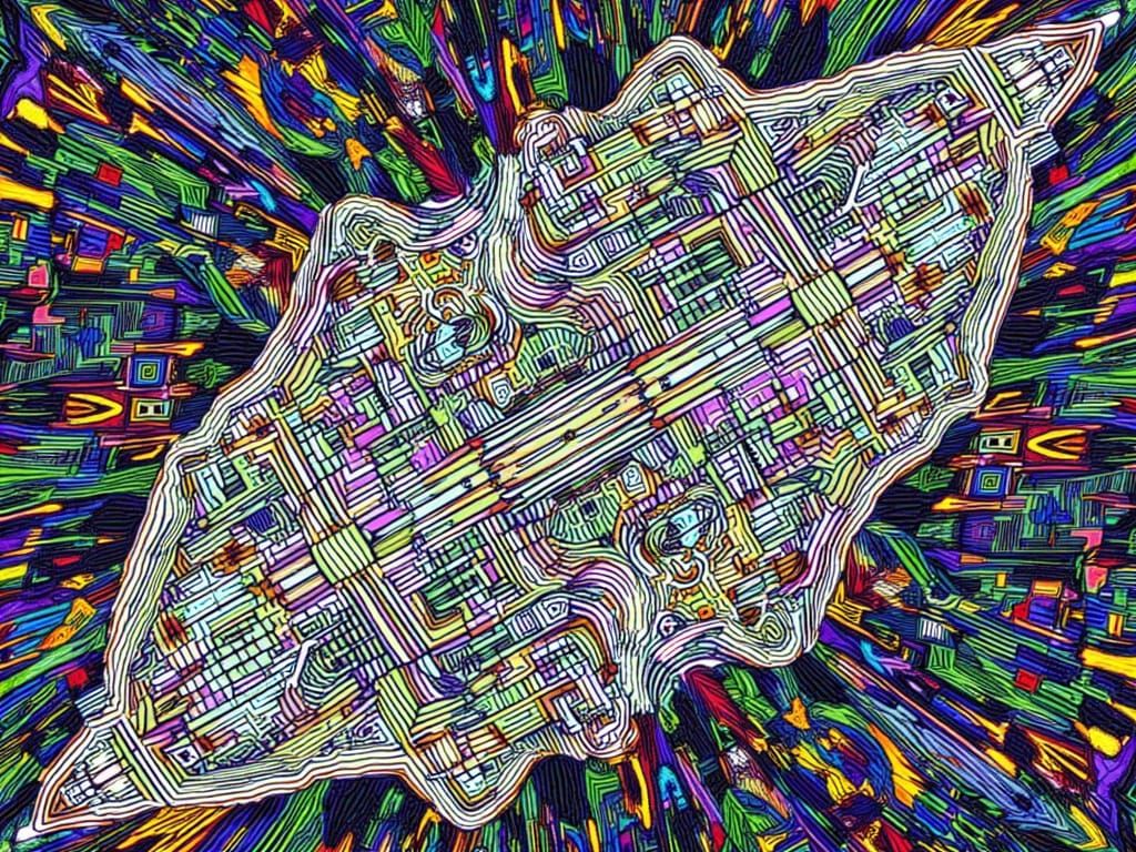 Abstract Generative Art in Retro Digital Style