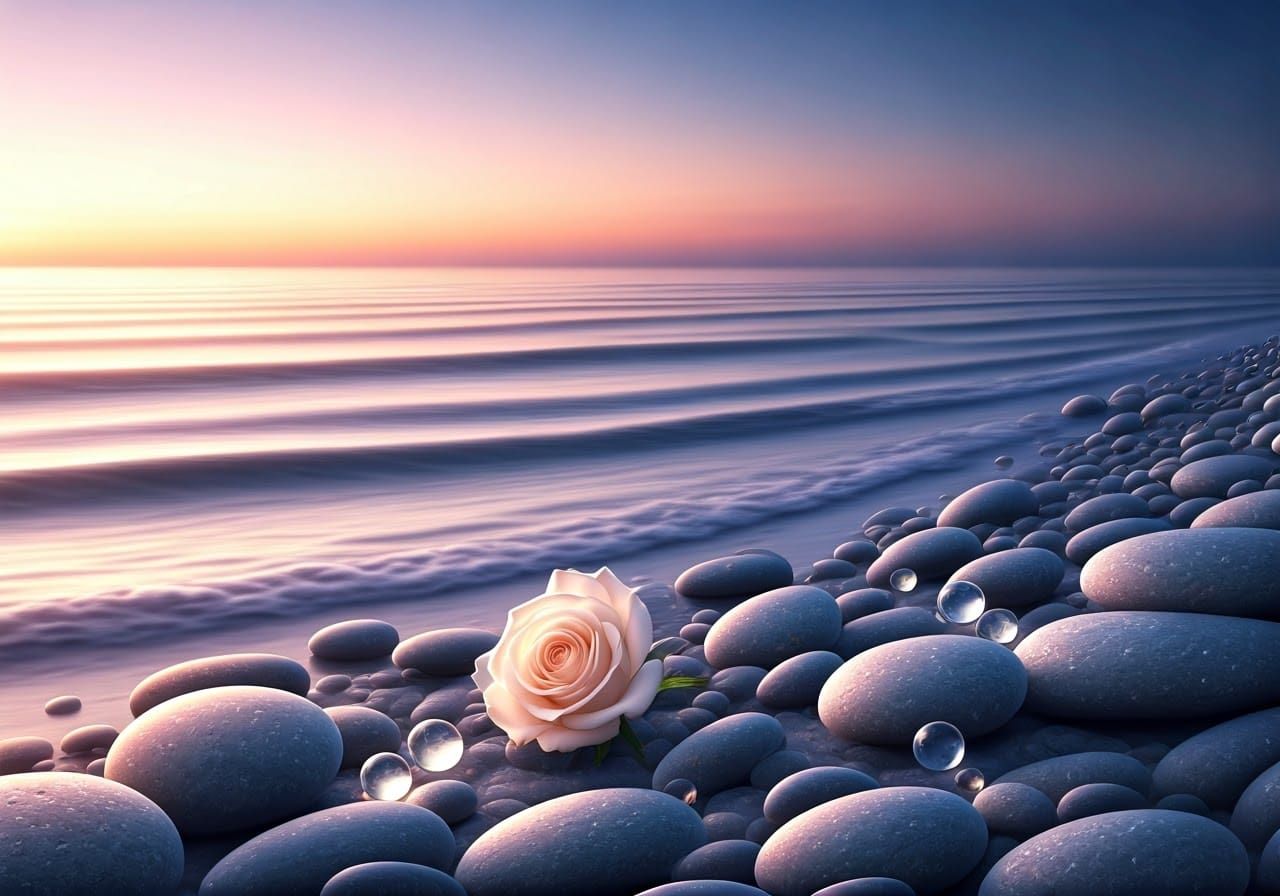 Twilight Beach Scene in Soft Focus