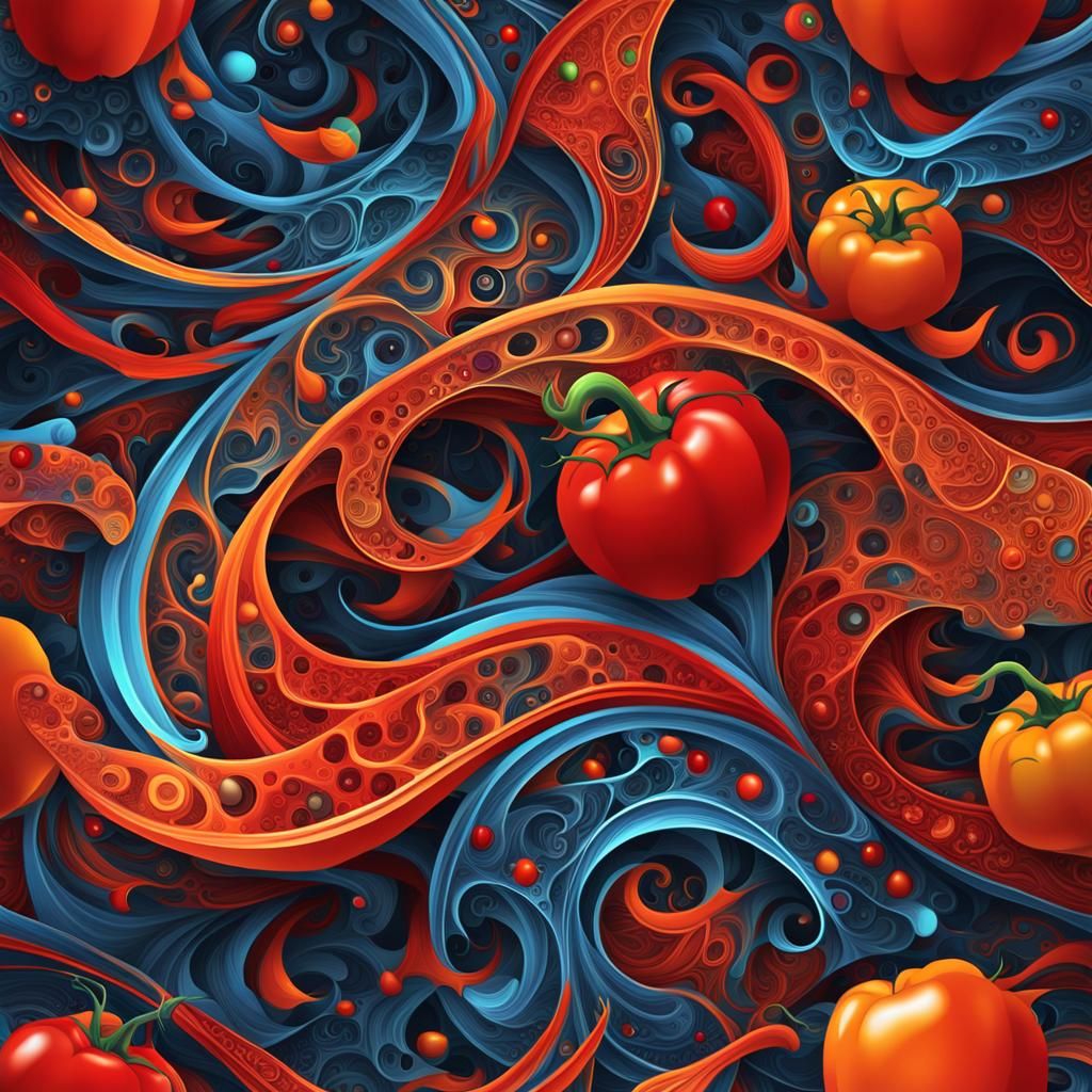 Abstract Fractal of Tomato and Pepper in Mexico