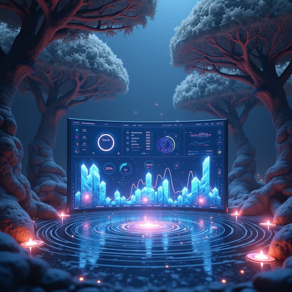 Mystical Futuristic Analytics Dashboard in Fantasy Style