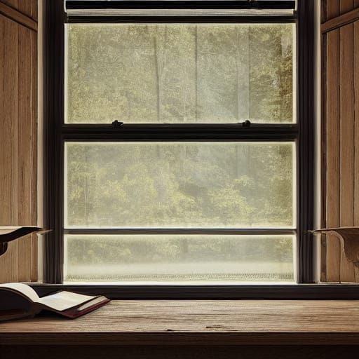Young Man Studying in Study Hall with Morning Sunlight