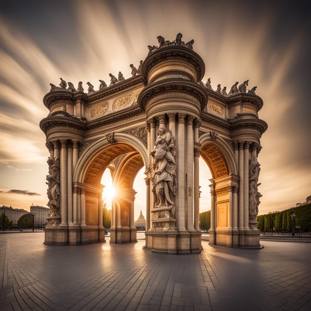 Renaissance Triumphal Arch in Doric Order