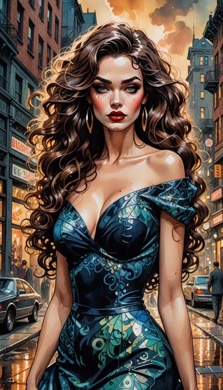 Androgynous Elegance in a Vintage Noir Scene