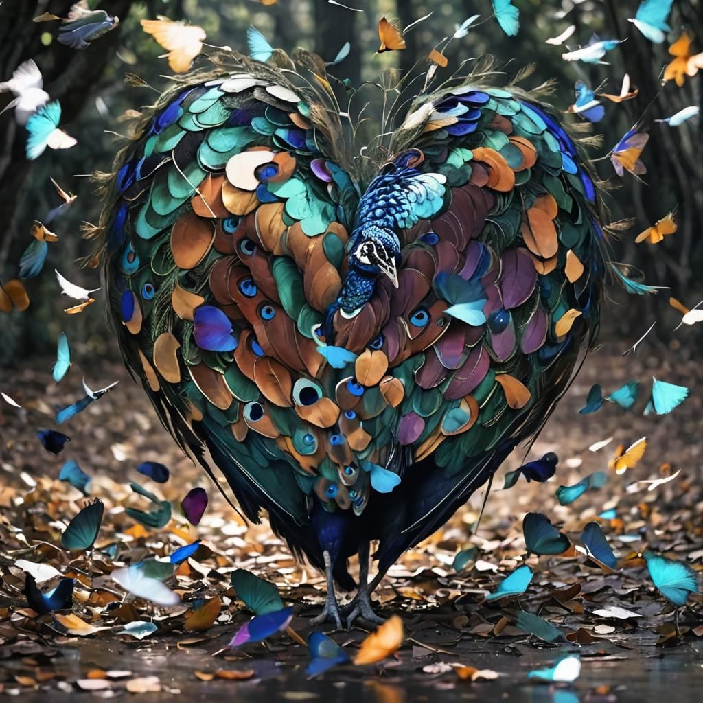 Peacock in Flight: A Burst of Color