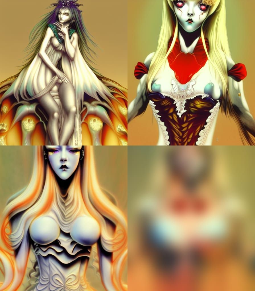 Vampire Ice Queen Anime Horror Illustration