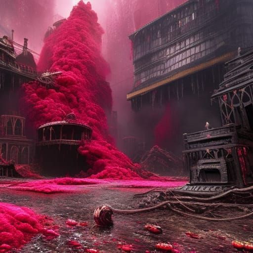 Strawberry Hellscape: A Pastelgoth Nightmare Painting