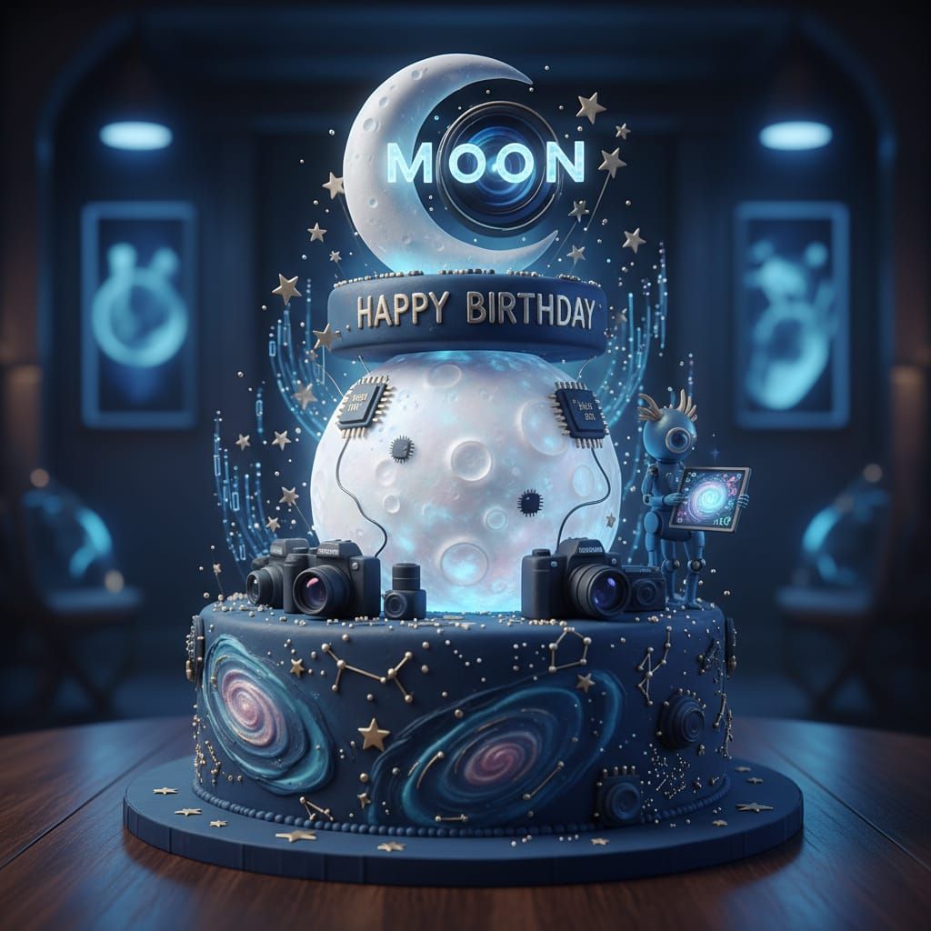 Special Birthday Cake for AI Imager Moon