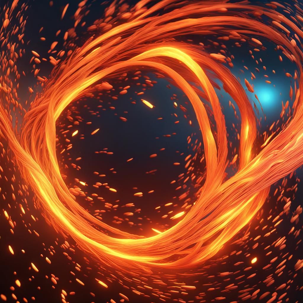 Fiery Abstract Art with Particle Effects