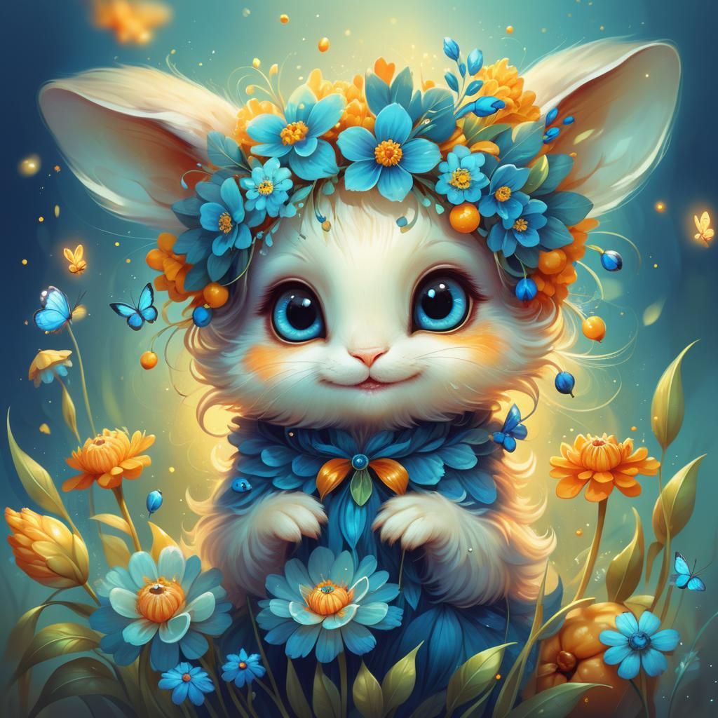 Whimsical Fantasy Creature Under Warm Glow